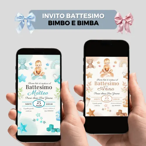 Invito battesimo WhatsApp digitale 