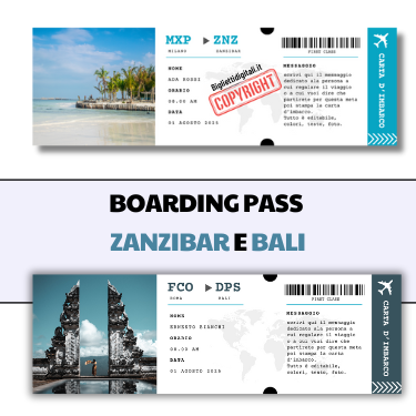 Biglietto Ryanair fac simile personalizzabile con Canva