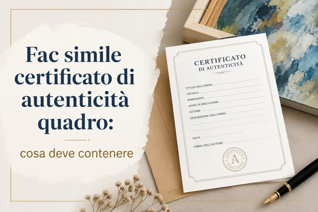 certificato di autenticità quadro pdf
