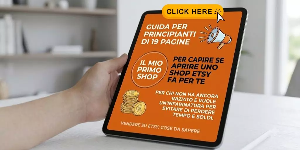 vendere su etsy ebook di 19 pagine per italiani che vogliono aprire uno shop Etsy